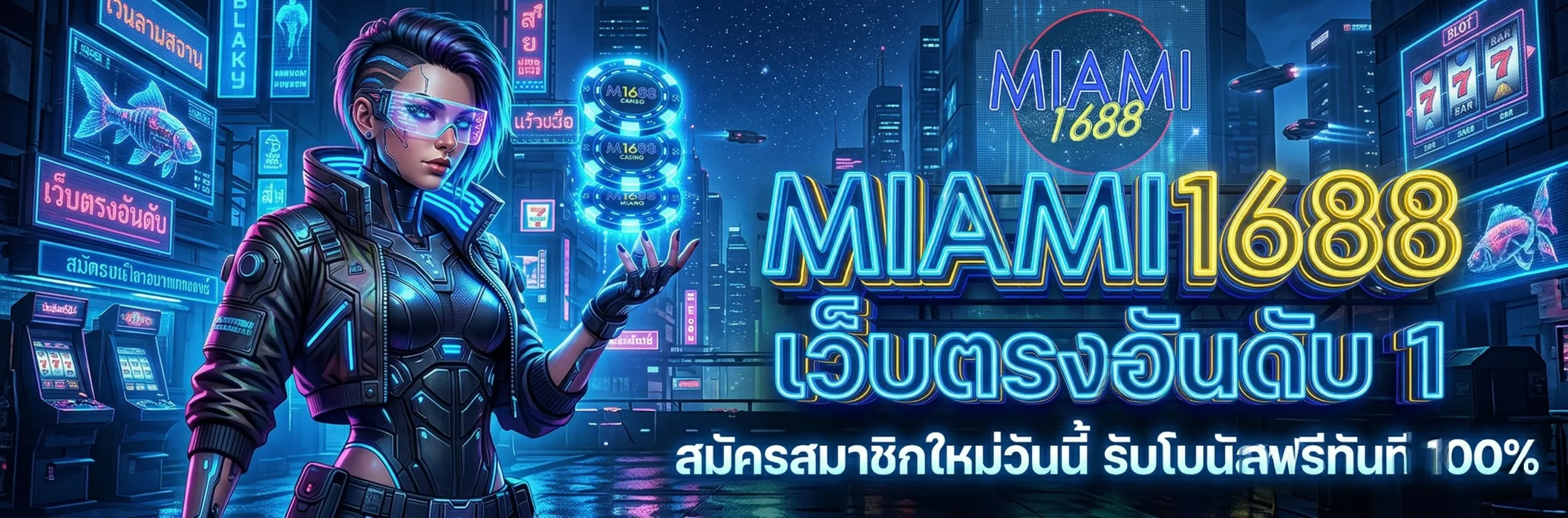 ทางเข้า MIAMI1688 คาสิโนออนไลน์เว็บตรง สมัครสมาชิกใหม่รับโปรโมชั่นโบนัส 100%