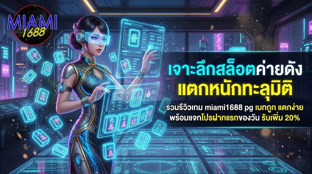 รีวิวเกมสล็อต miami1688 pg รวมเกมสล็อตค่าย PG Soft แตกหนัก จ่ายจริง พร้อมโปรโมชั่นเด็ด
