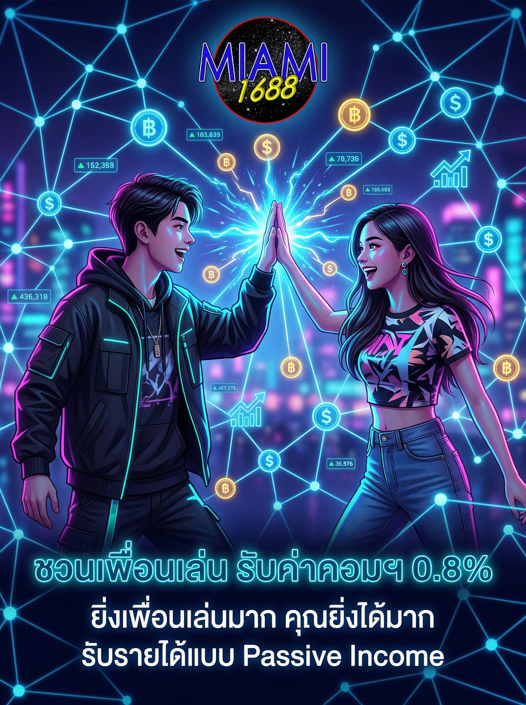แนะนำเพื่อน MIAMI1688 รับค่าคอมมิชชั่น 0.8% สร้างรายได้ Passive Income ได้ทุกวัน