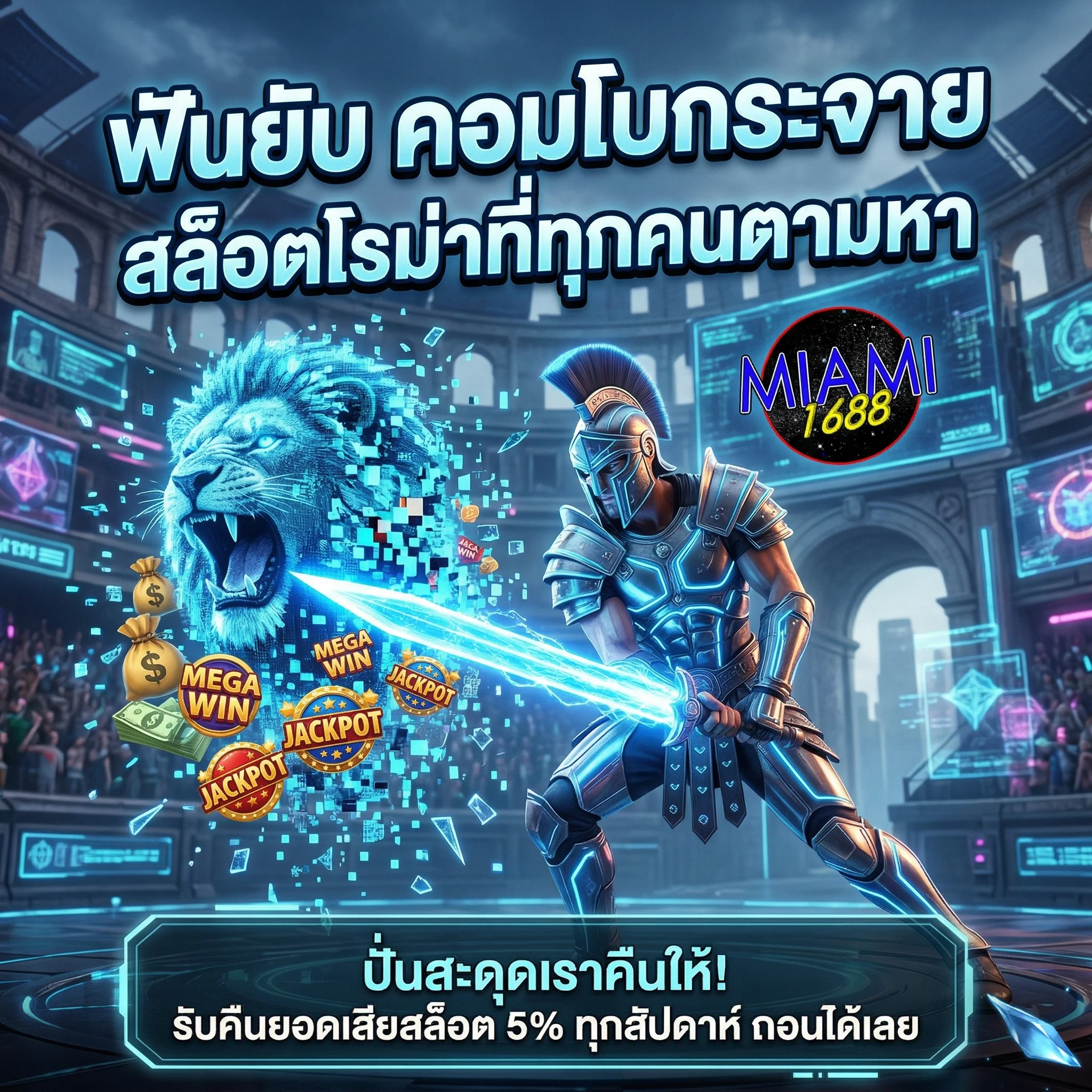 เล่น miami1688 slot เกมโรม่าค่าย Joker Gaming ฟันคอมโบแตกหนัก พร้อมโปรคืนยอดเสีย 5%