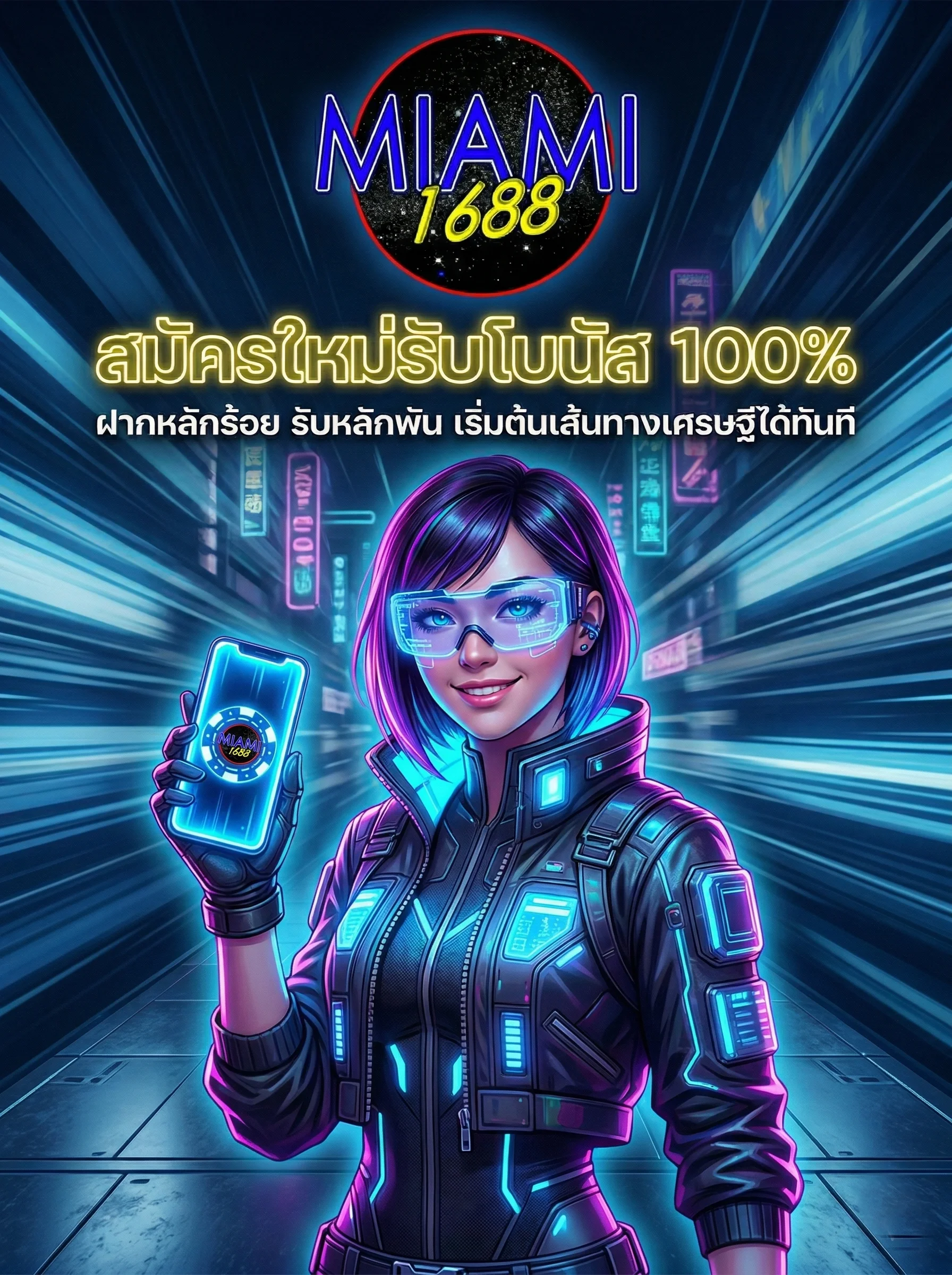 สมัคร MIAMI1688 คาสิโนออนไลน์ รับโปรโมชั่นสมาชิกใหม่ โบนัส 100% ฝากน้อยรับเยอะ