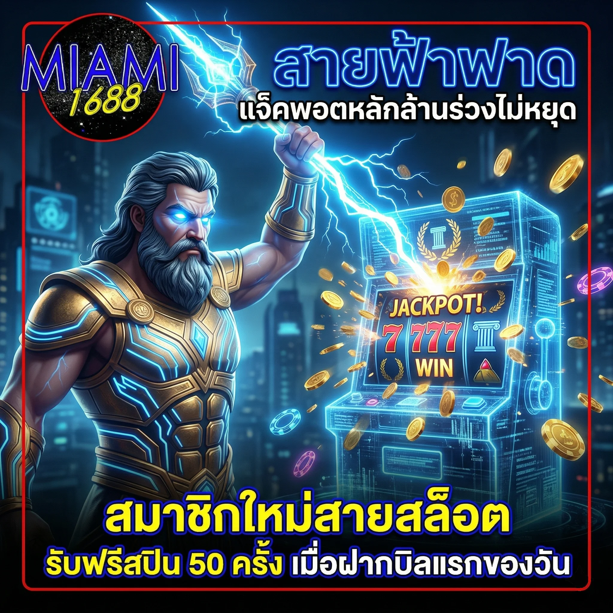 miami1688 คาสิโนออนไลน์ แหล่งรวมสล็อตแตกหนัก ปู่ซุส Pragmatic Play รับฟรีสปินทันที