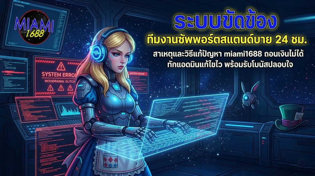 สาเหตุและวิธีแก้ปัญหา miami1688 ถอนเงินไม่ได้ พร้อมช่องทางติดต่อแอดมินเพื่อช่วยเหลือ 24 ชั่วโมง