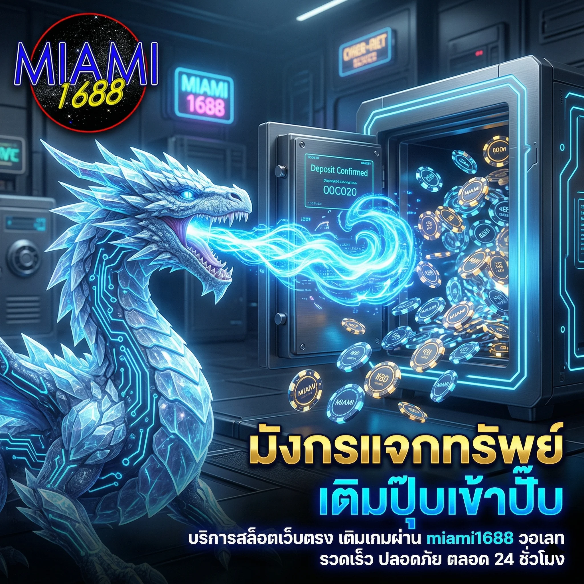 บริการเติมเงิน miami1688 วอเลท สะดวกที่สุด ไม่ต้องมีบัญชีธนาคารก็ปั่นสล็อตแตกหนักได้