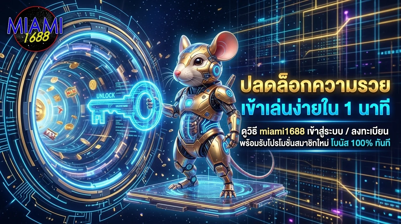 วิธี miami1688 เข้าสู่ระบบ / ลงทะเบียน เริ่มต้นเดิมพันสล็อตออนไลน์ สมัครง่าย รับโบนัส 100%