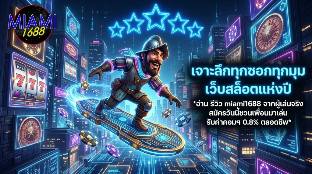 อ่าน รีวิว miami1688 เจาะลึกระบบเกม ค่ายสล็อต และโปรโมชั่น จากผู้เล่นจริงก่อนตัดสินใจลงทุน