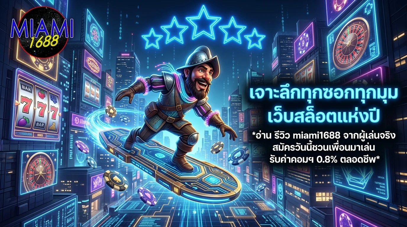 อ่าน รีวิว miami1688 เจาะลึกระบบเกม ค่ายสล็อต และโปรโมชั่น จากผู้เล่นจริงก่อนตัดสินใจลงทุน