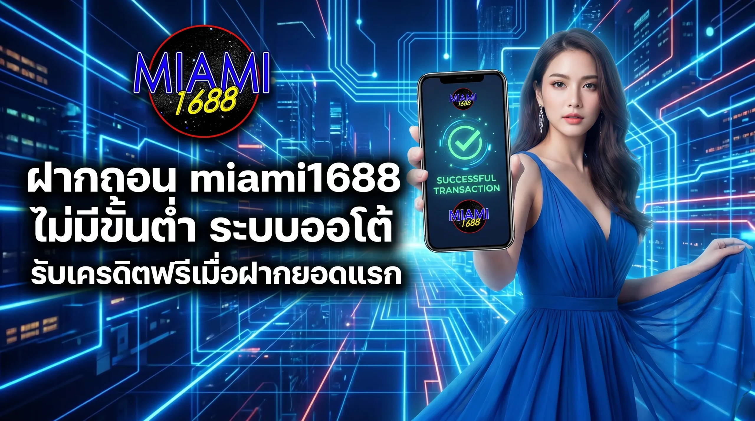 ฝากถอน miami1688 ไม่มีขั้นต่ำ ระบบออโต้ รับเครดิตฟรีเมื่อฝากยอดแรก